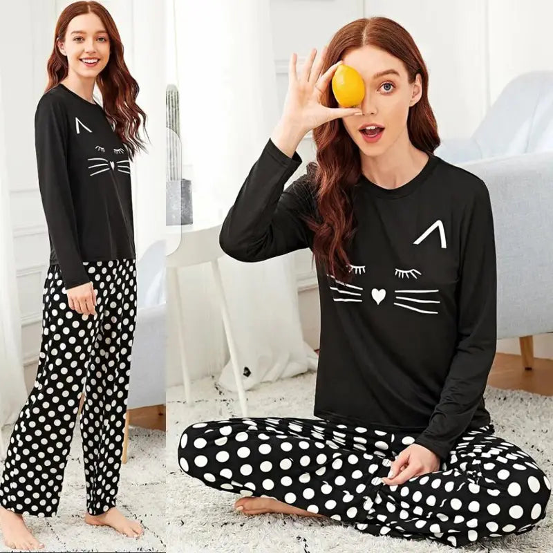 Printed Cotton Ladies Sleep Dress Night Wear with Shirt and Trouser (Design-20-B) - Oshi.pk - Buy & Sell Online