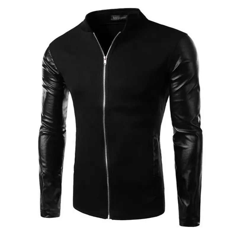 Stylish Versity Jacket With Leather Sleeves For Men (Black) (ABZ-016) - Oshi.pk - Buy & Sell Online