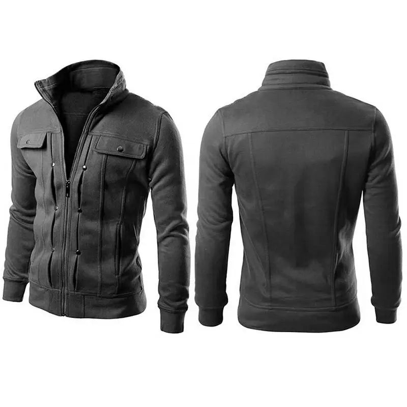 Charcoal Mexican Fleece Jacket for Men with Front Pocket (ABZ-036) - Oshi.pk - Buy & Sell Online