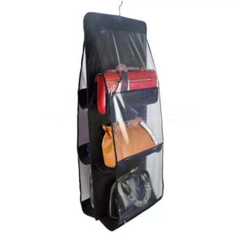 6 Pockets Double-Sided Hanging Storage Bags With Hanging Hook / Handbag, Purse, Bags Organizer - Oshi.pk - Buy & Sell Online