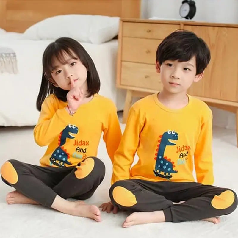 Baby Or Baba Yellow Dinosour printed Kids Night Suit (KD-027-B) - Oshi.pk - Buy & Sell Online