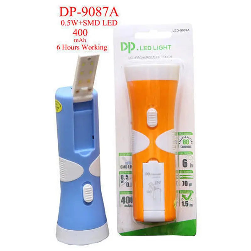 DP-9087-A Rechargeable Flashlight Portable LED Emergency Light Torch LED DP Led Light Portable Rechargeable Search Light LED - Oshi.pk - Buy & Sell Online