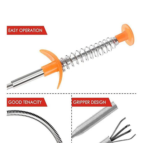 60cm Bendable Drain Clog Dredge Tools Water Sink Cleaning Hook Sewer Dredging Spring Pipe Hair Remover Bathroom Hair Cleaner - Oshi.pk - Buy & Sell Online