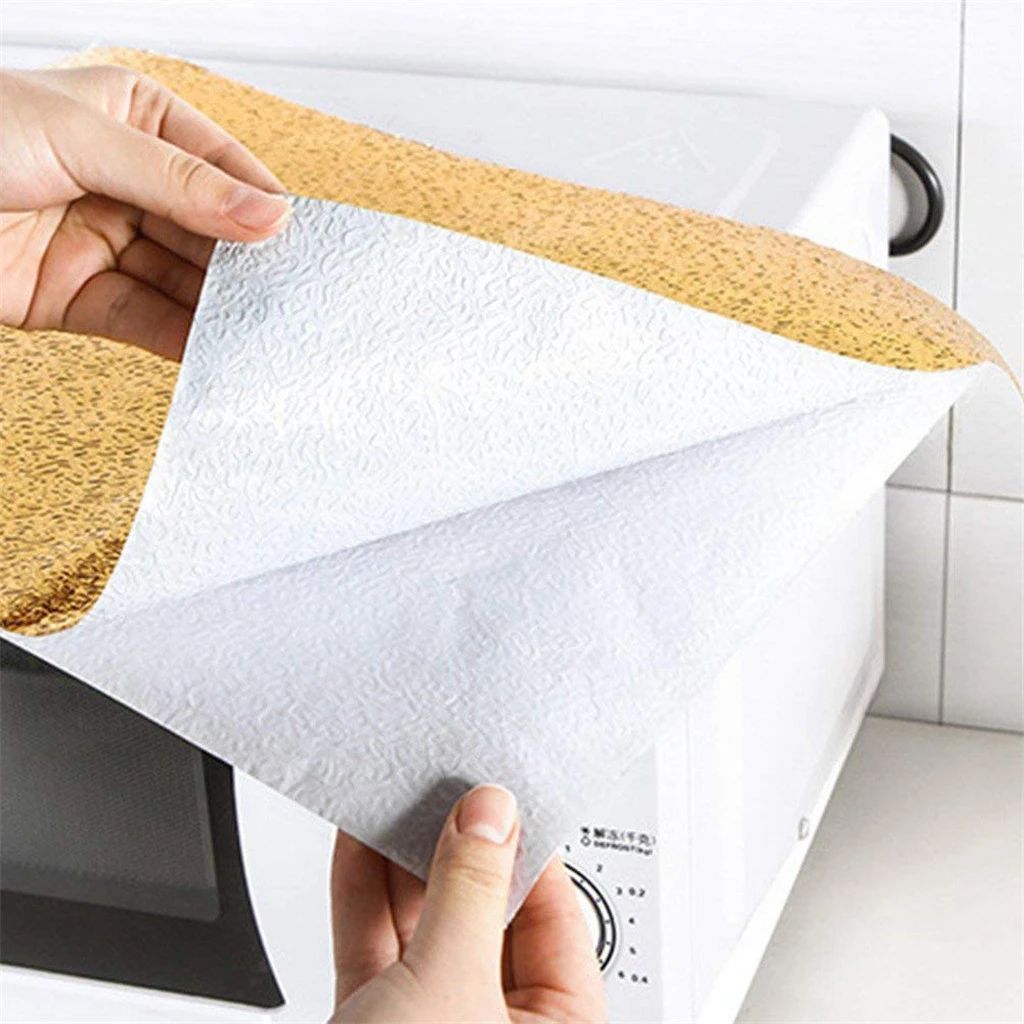 60cm X 200cm Aluminium Foil Aluminium Foil Sticker Aluminium Foil Sheet Kitchen Waterproof Self-Adhesive ( Golden ) - Oshi.pk - Buy & Sell Online