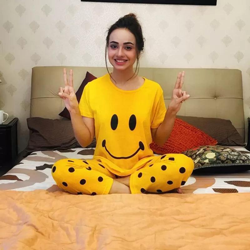 Printed Cotton Ladies Sleep Dress Night Wear with Shirt and Trouser (Design-98) - Oshi.pk - Buy & Sell Online