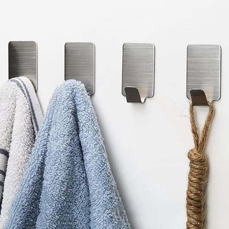 Stainless Steel Adhesive Hooks Set (6pcs) - Oshi.pk - Buy & Sell Online
