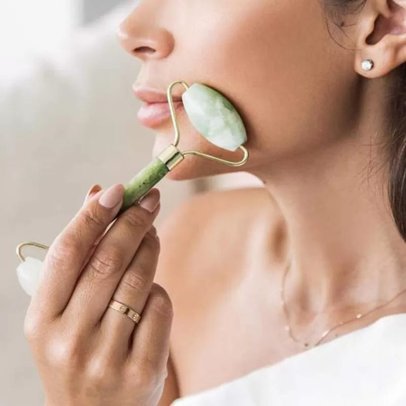 Jade Roller Face Massager With Natural Anti Aging Jade Stone For Face Eye Massage - Oshi.pk - Buy & Sell Online