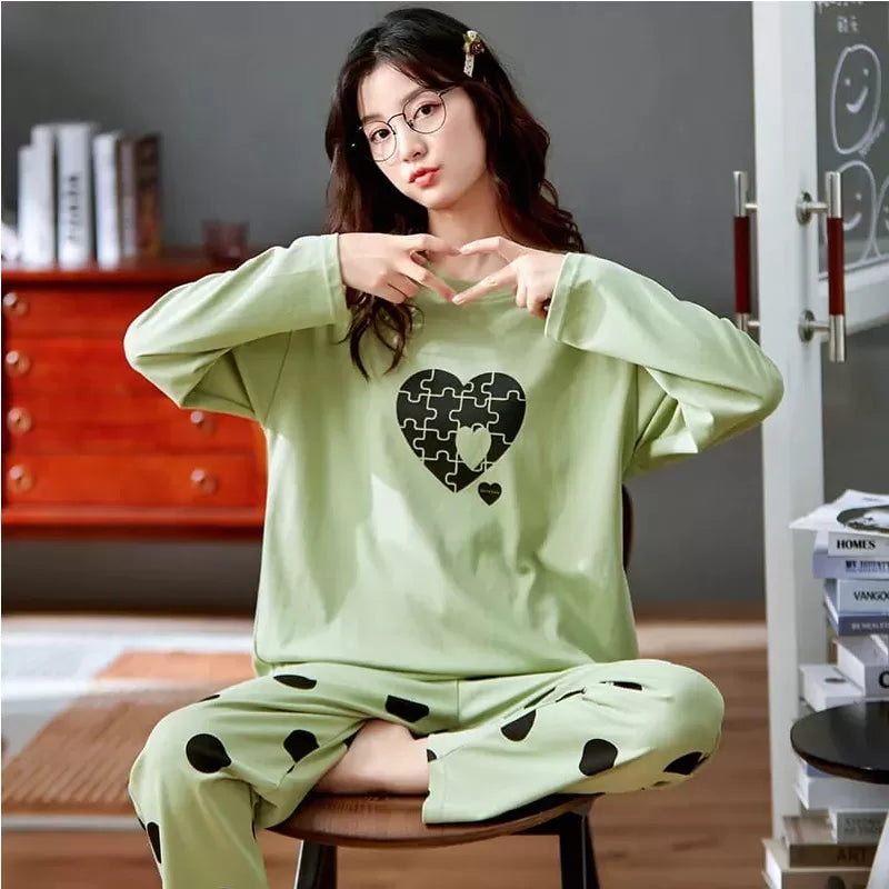 Printed Cotton Ladies Sleep Dress Night Wear With Shirt And Trouser (Design-143) - Oshi.pk - Buy & Sell Online