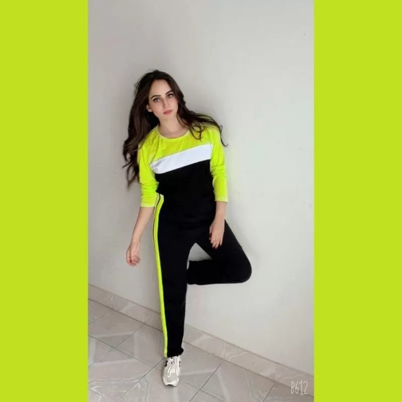 Multicolour Full Sleeves Gym Track Suit For Women (Neon) - Oshi.pk - Buy & Sell Online