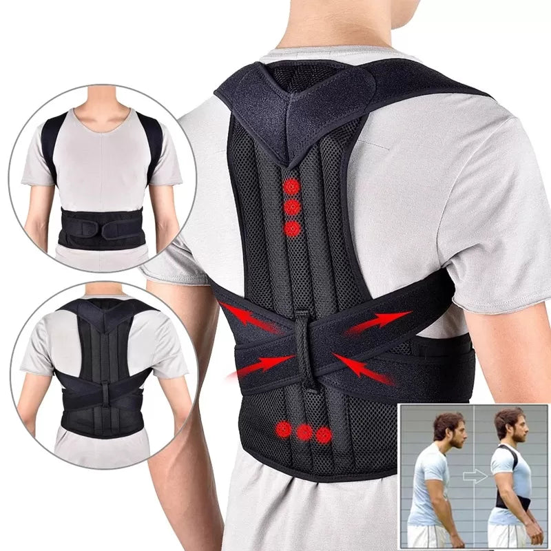 Adjustable Magnetic Therapy Posture Corrector Brace Shoulder Back Support Belt for Male Female Braces and Supports Belt - Oshi.pk - Buy & Sell Online