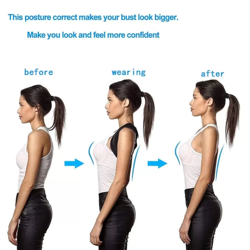 Adjustable Back Posture Corrector Clavicle Spine Back Shoulder Lumbar Brace Support Belt Posture Correction Prevents Slouching - Oshi.pk - Buy & Sell Online