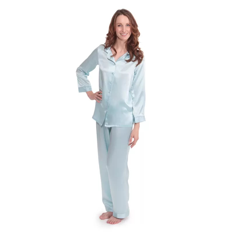 Silk Night Suit For Women (Sky Blue) - Oshi.pk - Buy & Sell Online