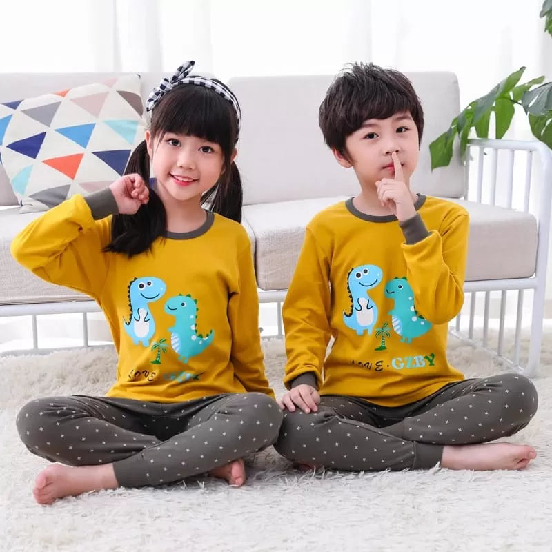 Baby Or Baba Yellow GZBY Dinosaur print Kids Night Suit (KD-068) - Oshi.pk - Buy & Sell Online