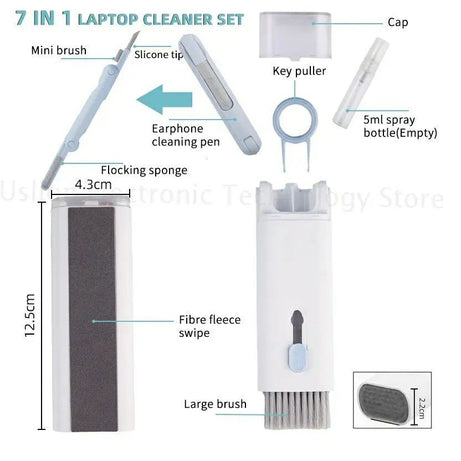 7-In-1 Computer Keyboard Cleaner Brush Kit Earphone Cleaning Pen For Headset Keyboard Cleaning Tools Cleaner Keycap Puller - Oshi.pk - Buy & Sell Online