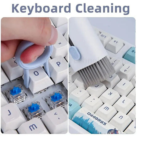 7-In-1 Computer Keyboard Cleaner Brush Kit Earphone Cleaning Pen For Headset Keyboard Cleaning Tools Cleaner Keycap Puller - Oshi.pk - Buy & Sell Online