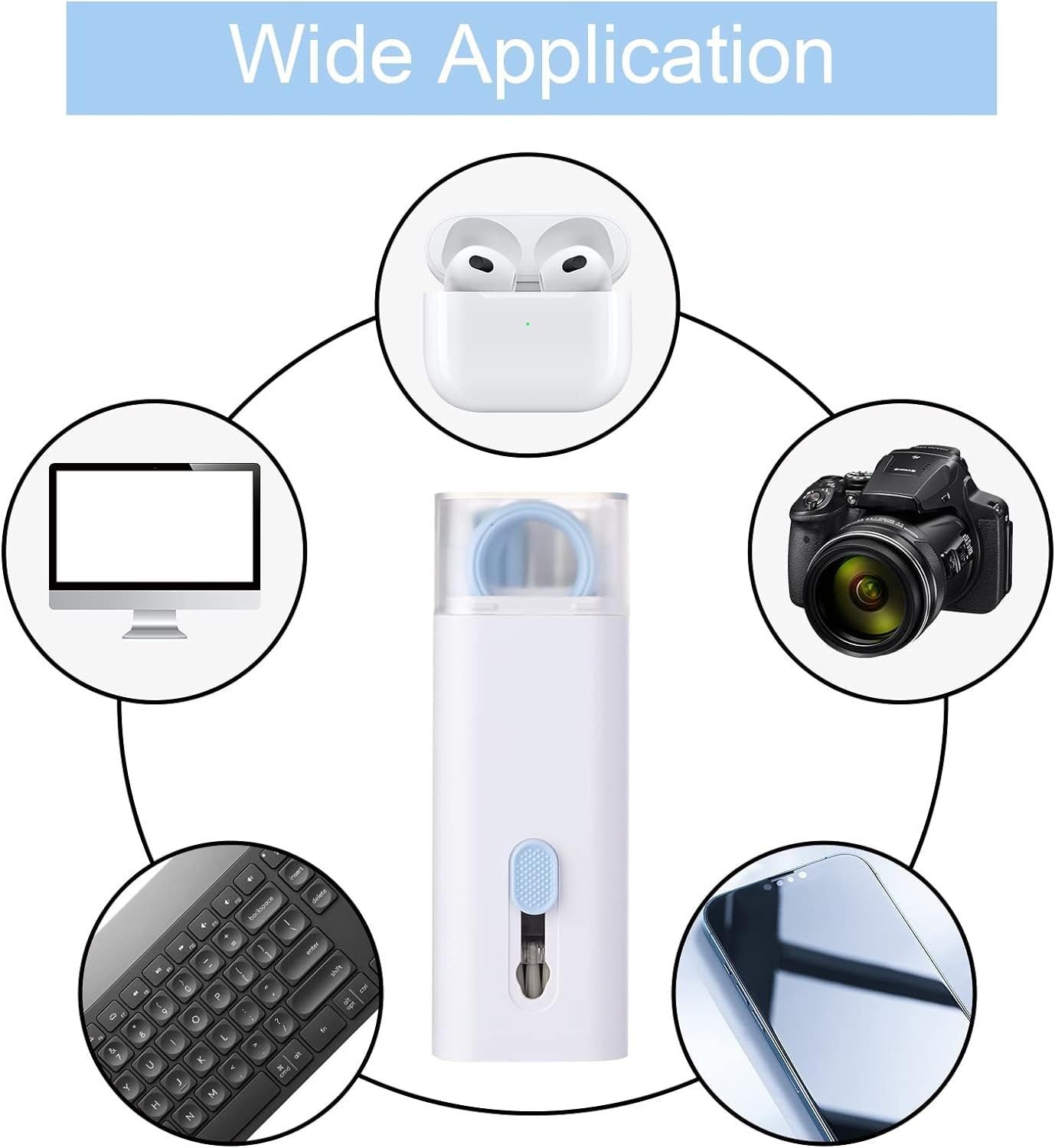 7 in 1 Computer Keyboard Cleaner Brush Kit Earphone Cleaning Pen For Headset Keyboard Cleaning Tools Cleaner Keycap Puller Kit Portable Multifunction - Oshi.pk - Buy & Sell Online