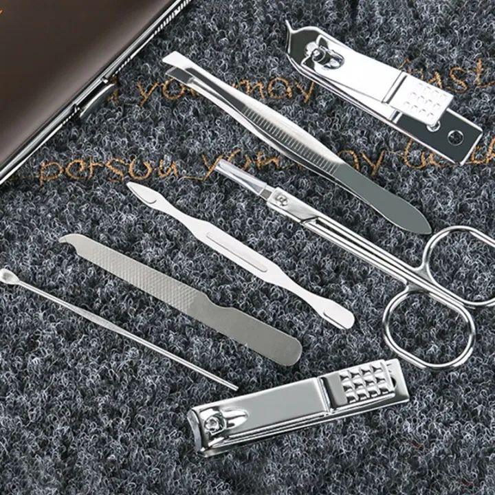 7PCS Nail Scissor Set Stainless Steel Nail Clippers Nail Clippers Pedicure Beauty Manicure Implement Household Pedicure - Oshi.pk - Buy & Sell Online