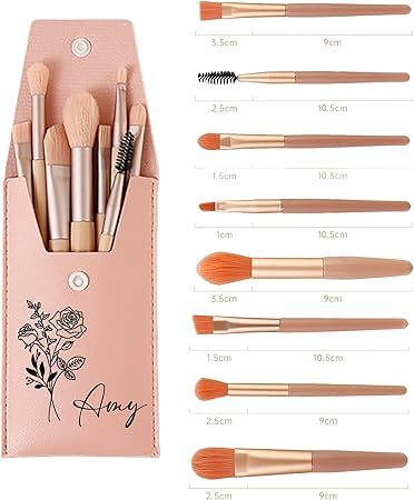 8 Pcs Mini Travel Portable Soft Makeup Brushes Set Eye Shadow Foundation Powder Eyelash Lip Concealer Blush Make Up Brush Set - Random Colors Glowing