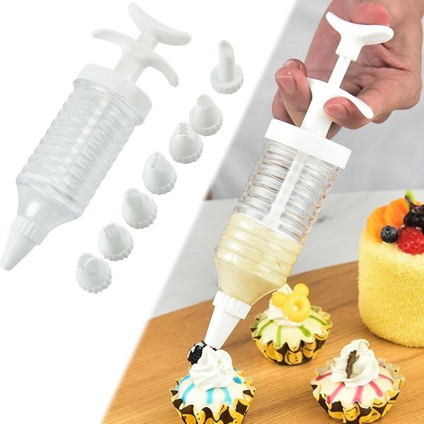 8pcs Plastic Baking Piping Nozzle Dispenser Icing Pastry Decoration Tool - Oshi.pk - Buy & Sell Online
