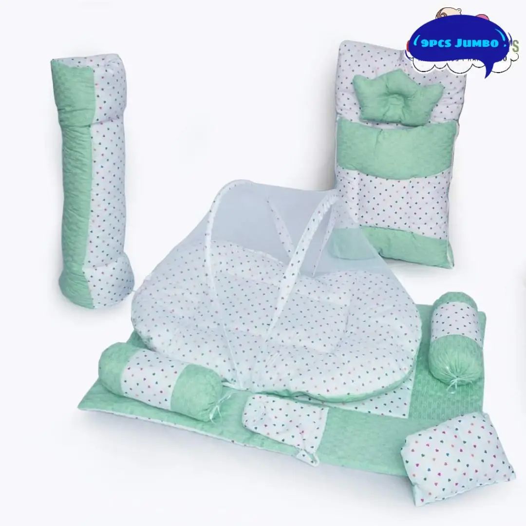 9Pcs Jumbo Baby Bedding Set Export Quality Complete Newborn Bistar - Oshi.pk - Buy & Sell Online