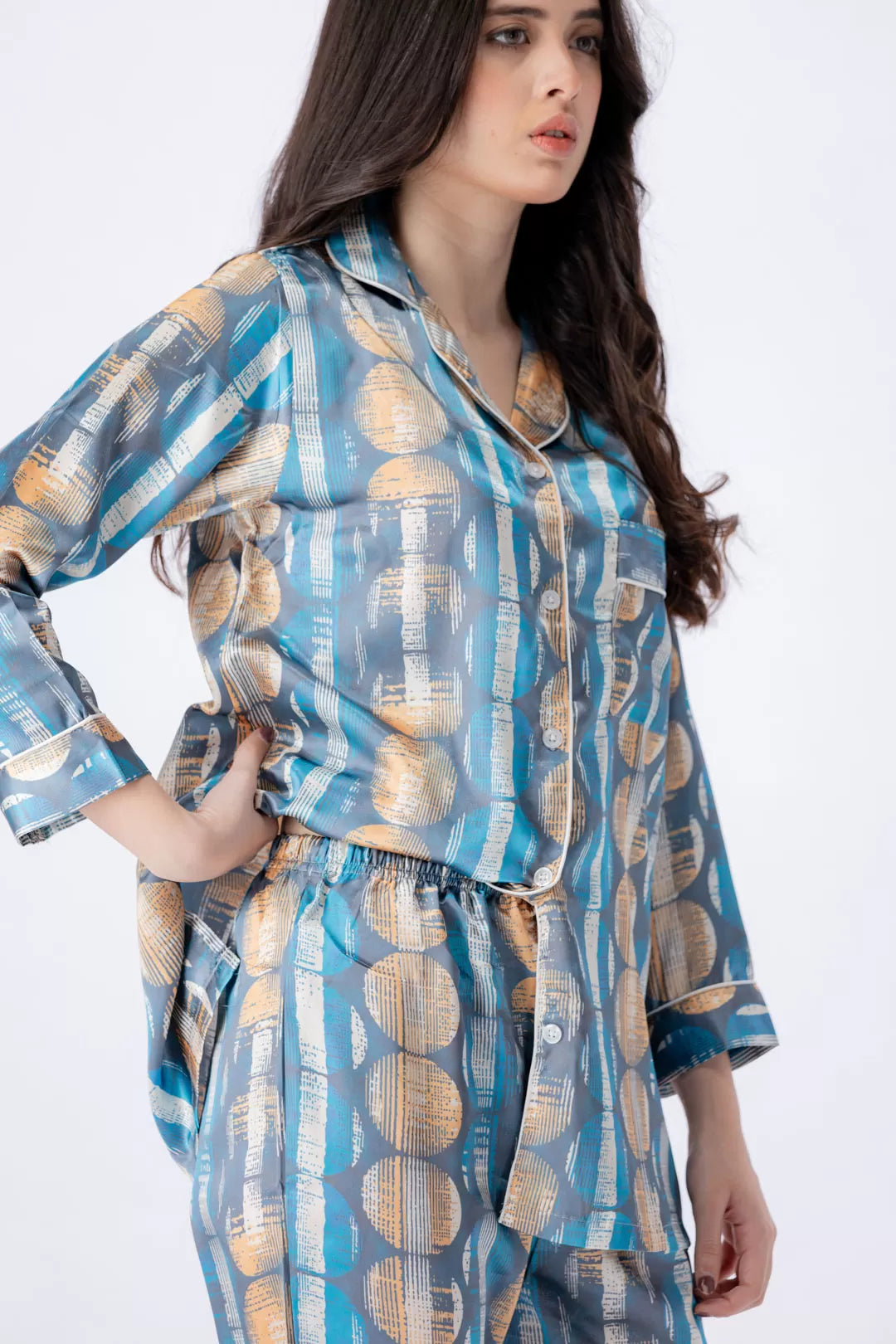 Valerie Nightwear Smoothy Satin Pajama set COMFORTABLE and BREATHABLE - Oshi.pk - Buy & Sell Online