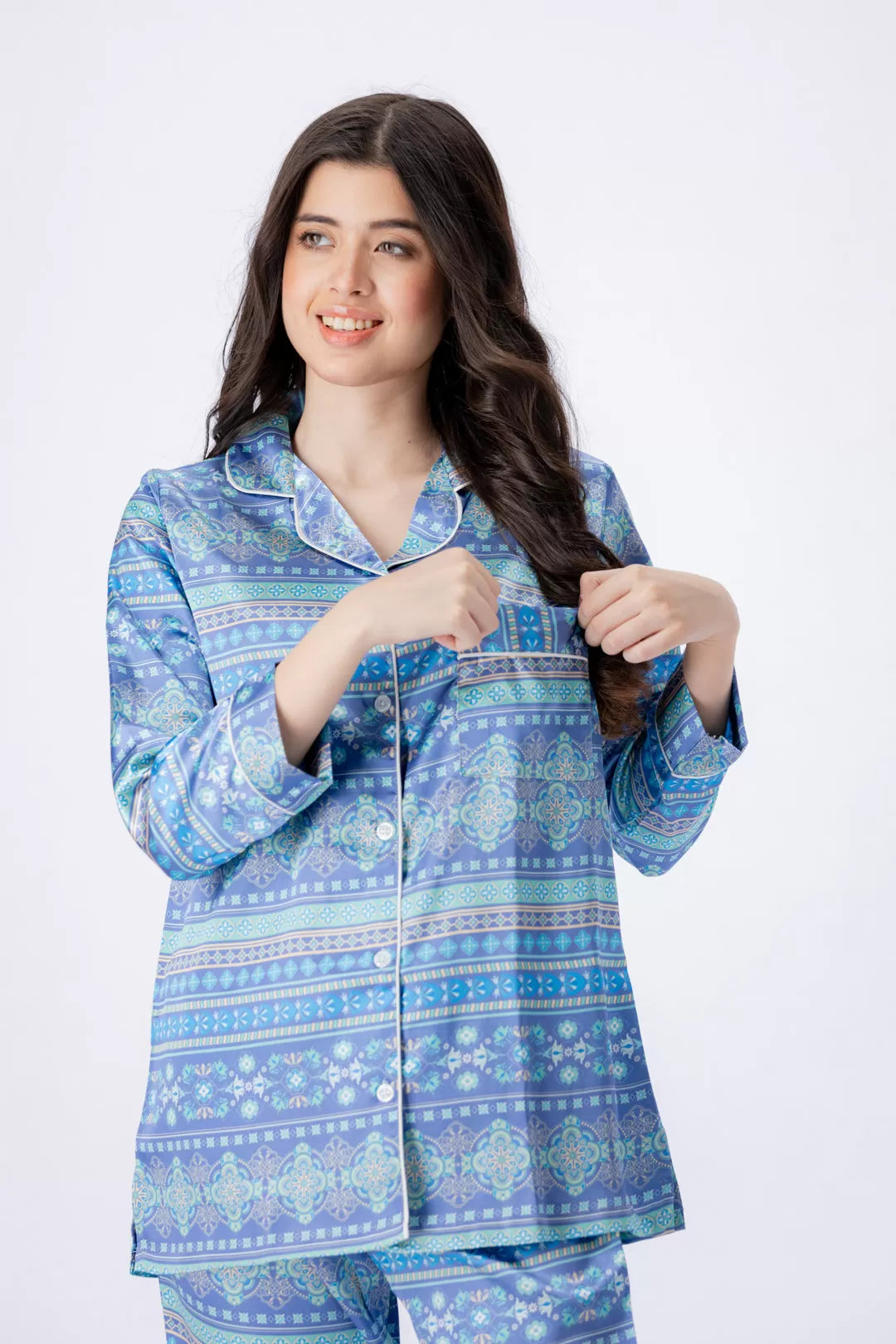 Valerie Nightwear Smoothy Satin Pajama set COMFORTABLE and BREATHABLE - Oshi.pk - Buy & Sell Online