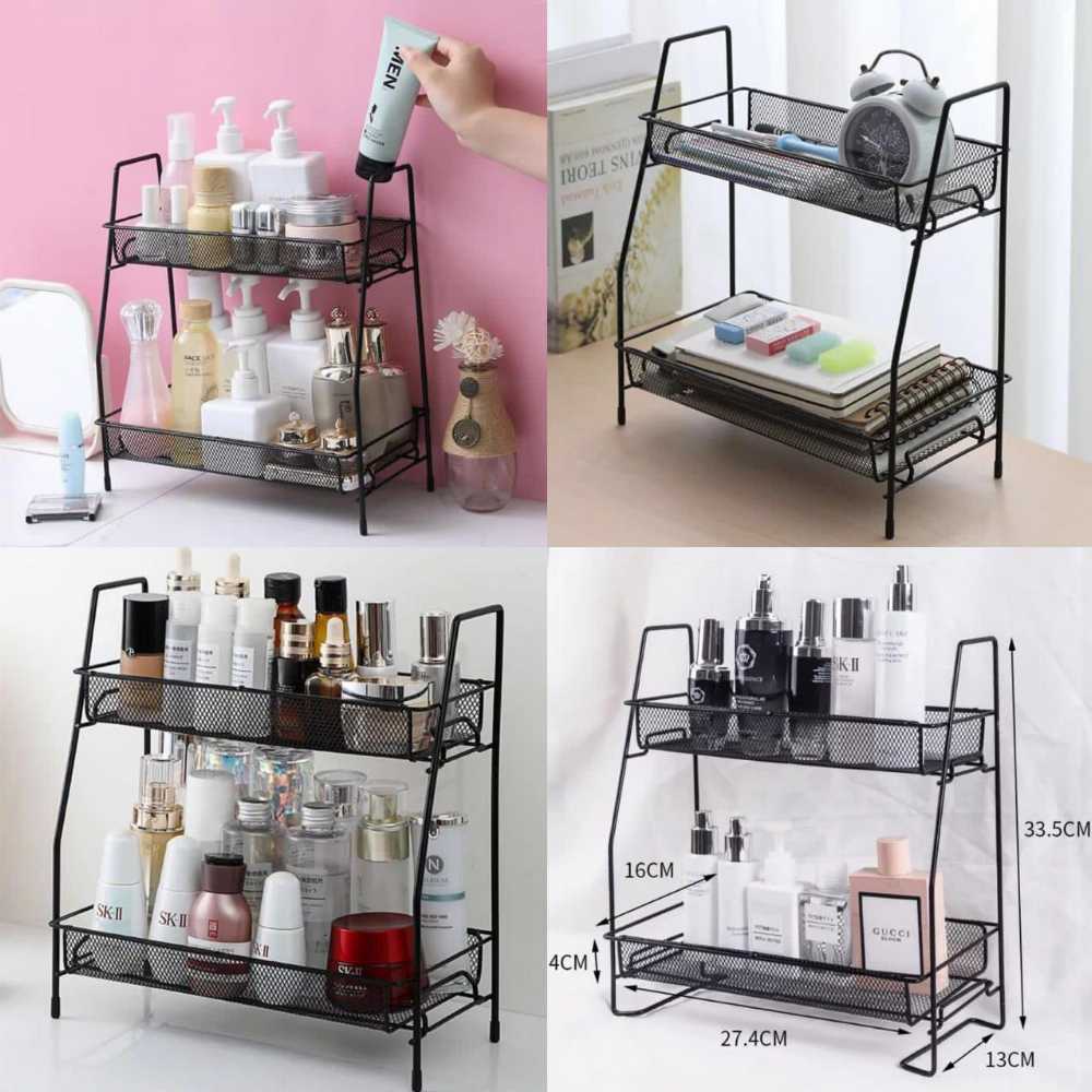 2-Tier Folding Metal Spice Rack & Kitchen Countertop & Cabinet Organiz ...