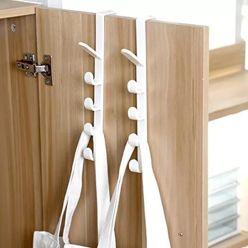 ABS Over The Door Hook Hanger 5-Hook Heavy-Duty Organizer Rack For Coats, Hats, Robes, Shirts, Belts, Bags, Towels, Scarf, Cupboard Door Kitchen Cabin - Oshi.pk - Buy & Sell Online