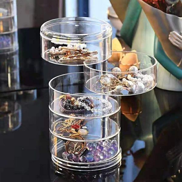 Acrylic 360 Degree Creative Rotating Jewelry Box Organizer - Oshi.pk - Buy & Sell Online