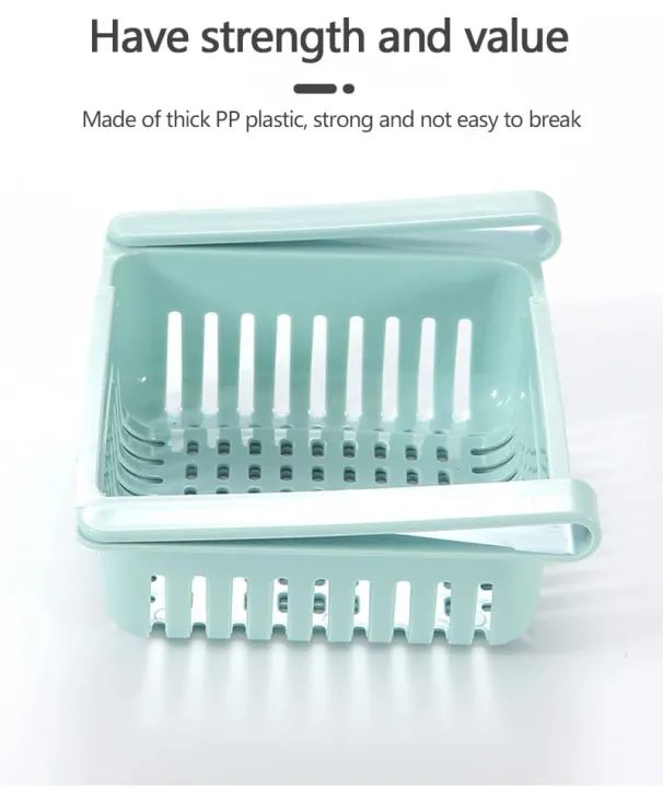 Adjustable Fridge Storage Basket Expandable Fridge Storage Rack Plastic Fridge Space Saver Food Organizer Tray Refrigerator Pull-out Drawers - Oshi.pk - Buy & Sell Online