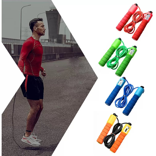 Adjustable Jump Ropes with Counter Sports Fitness Slim Speed Counting Skip Rope Sponge Handle Skipping Wire Fitness Equipment