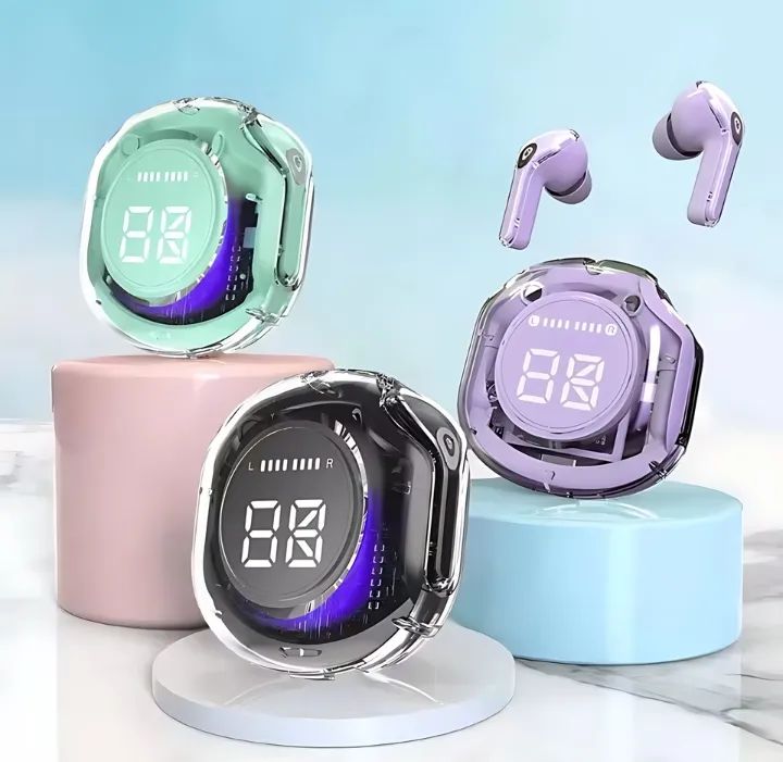 Air 39 Earbuds wireless Transparent airpods Air39 Bluetooth Gaming EARBUDS LED Display Super Bass HD sound Quality Trendy earphone Latest Technology W - Oshi.pk - Buy & Sell Online