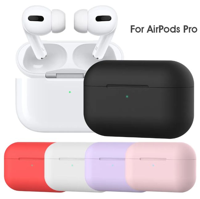 AirPods Pro Silicone Case with Carabiner Hook Wireless Bluetooth Earphone Protective Cover For AirPods Pro Soft Case - Oshi.pk - Buy & Sell Online