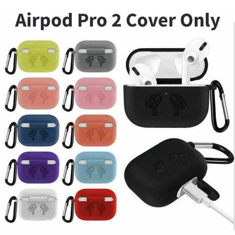 Airpods_ Pro 2 Soft Silicone Protective Anti Dust-Proof Case With Clip Holder - High Quality Flexible Anti Scratch Cover Protection Pouch - Various Co - Oshi.pk - Buy & Sell Online