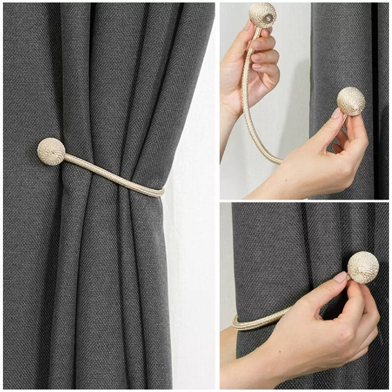 All-New Magnetic Curtain Tieback High Quality Holder Hook Buckle Clip Curtain Tieback Polyester Decorative Home Accessories - Oshi.pk - Buy & Sell Online