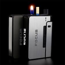Aluminum Pocket Cigarette Case Automatic Ejection Holder Lighter Metal Box - Oshi.pk - Buy & Sell Online