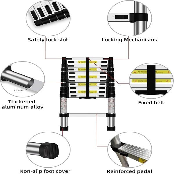Aluminum Telescopic Ladder 3.2m 10 Fit - Oshi.pk - Buy & Sell Online