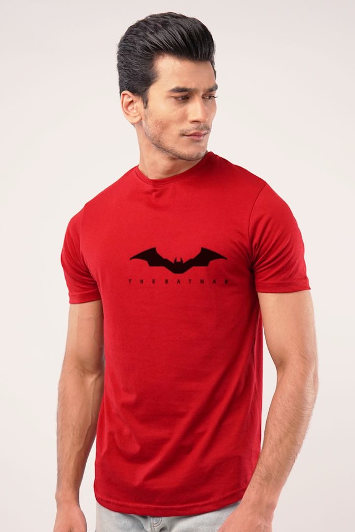 Amazing Summer Collection New And Stylish Batman Printed Smart Fit Red Trendy Printed O-Neck Half Sleeves T Shirt For Men N Boys - Oshi.pk - Buy & Sell Online