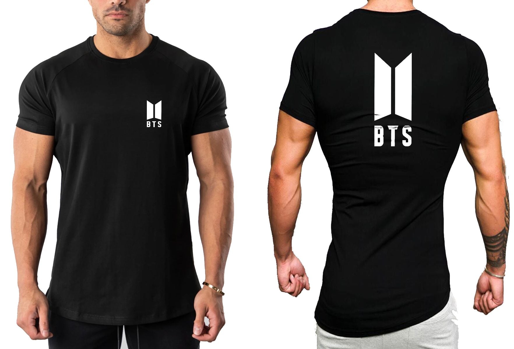 Amazing Summer Collection Smart Fit Trendy Signature Bts Front Back Printed For BTS Fan n Lovers O-Neck Half Sleeves Bts member sign T Shirt For Men - Oshi.pk - Buy & Sell Online