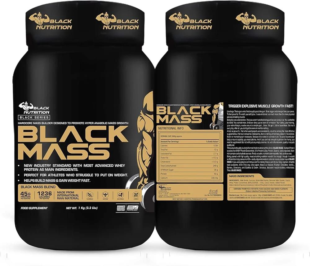 Black Nutrition Mass Gainer Protein- 1kg - Oshi.pk - Buy & Sell Online