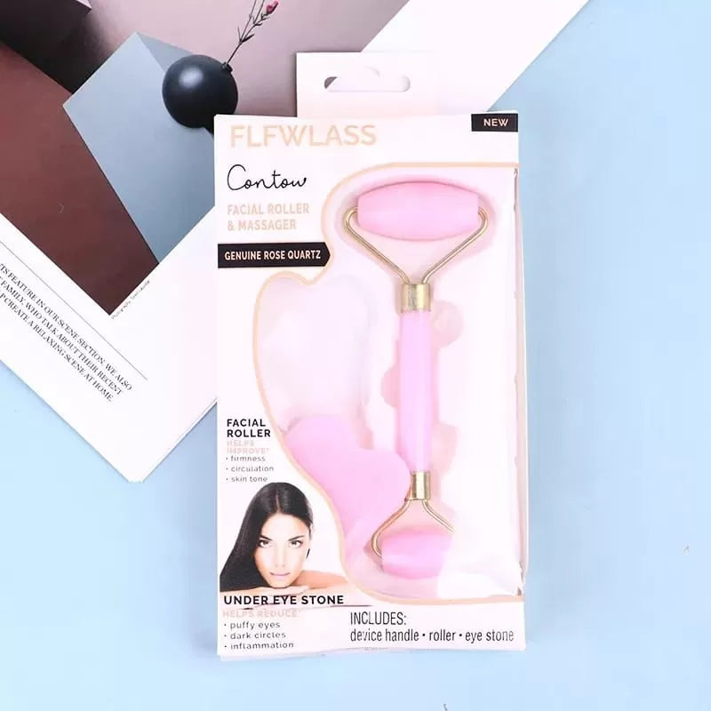 Anti-Aging Natural Stone Jade Roller with Noiseless Double Heads for Face Massage Slimming Facial Relaxation and Face Lift with Natural Jade Stones - Oshi.pk - Buy & Sell Online