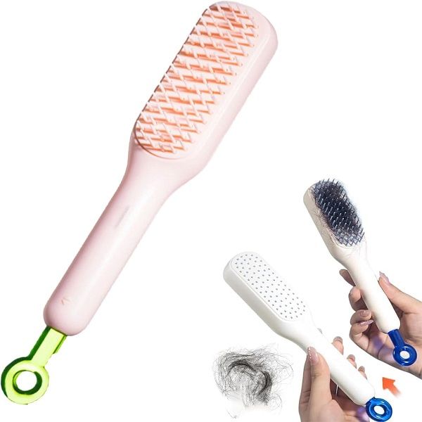 Anti Static Telescopic Hair brush Entangled Automatic Cleaning Portable Comb - Oshi.pk - Buy & Sell Online