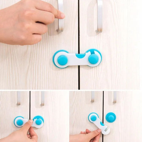 Pack Of 2 Child Baby Safety Locks Drawer Cabinets Fridge Locks Furniture Blockers Doors Baby Safety Lock Security Toddler Safety - Oshi.pk - Buy & Sell Online