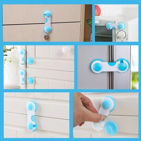 Pack Of 2 Child Baby Safety Locks Drawer Cabinets Fridge Locks Furniture Blockers Doors Baby Safety Lock Security Toddler Safety - Oshi.pk - Buy & Sell Online