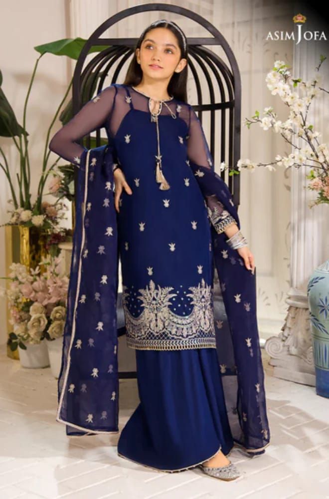 Asim Jofa - 3PC UNSTITCHED- BLUE - Oshi.pk - Buy & Sell Online