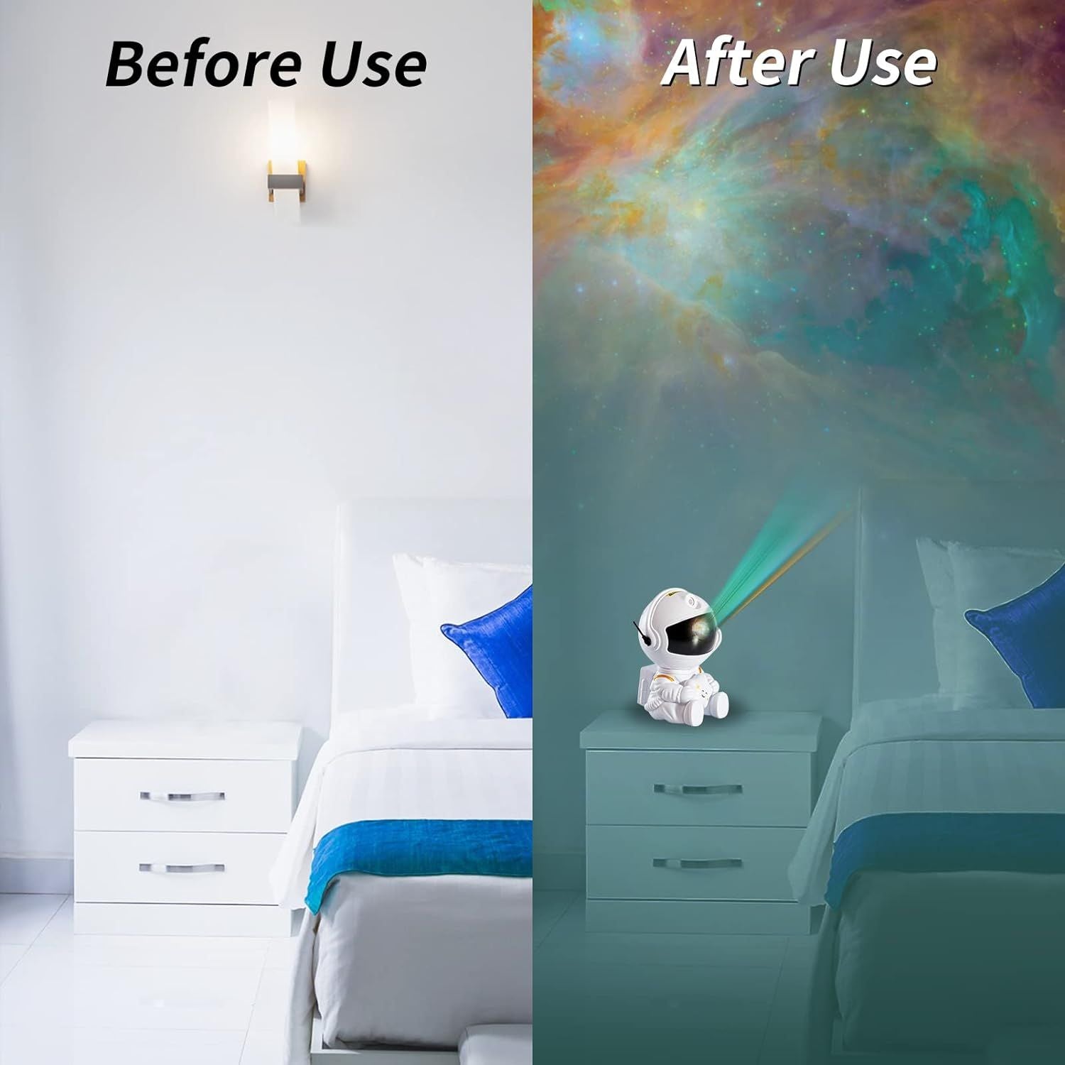 Astronaut Galaxy Projector, Star Projector Galaxy Night Light - Astronaut Light Projector, Starry Nebula Ceiling LED Lamp with Remote Control, White S - Oshi.pk - Buy & Sell Online