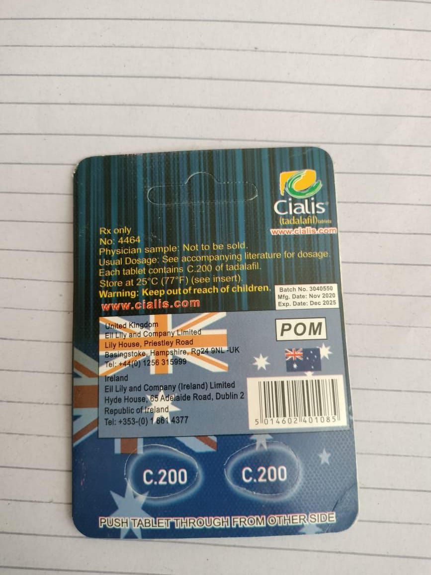 Authentic Cialis C200 Blue 2 Tablets Card Made In UK - Oshi.pk - Buy & Sell Online
