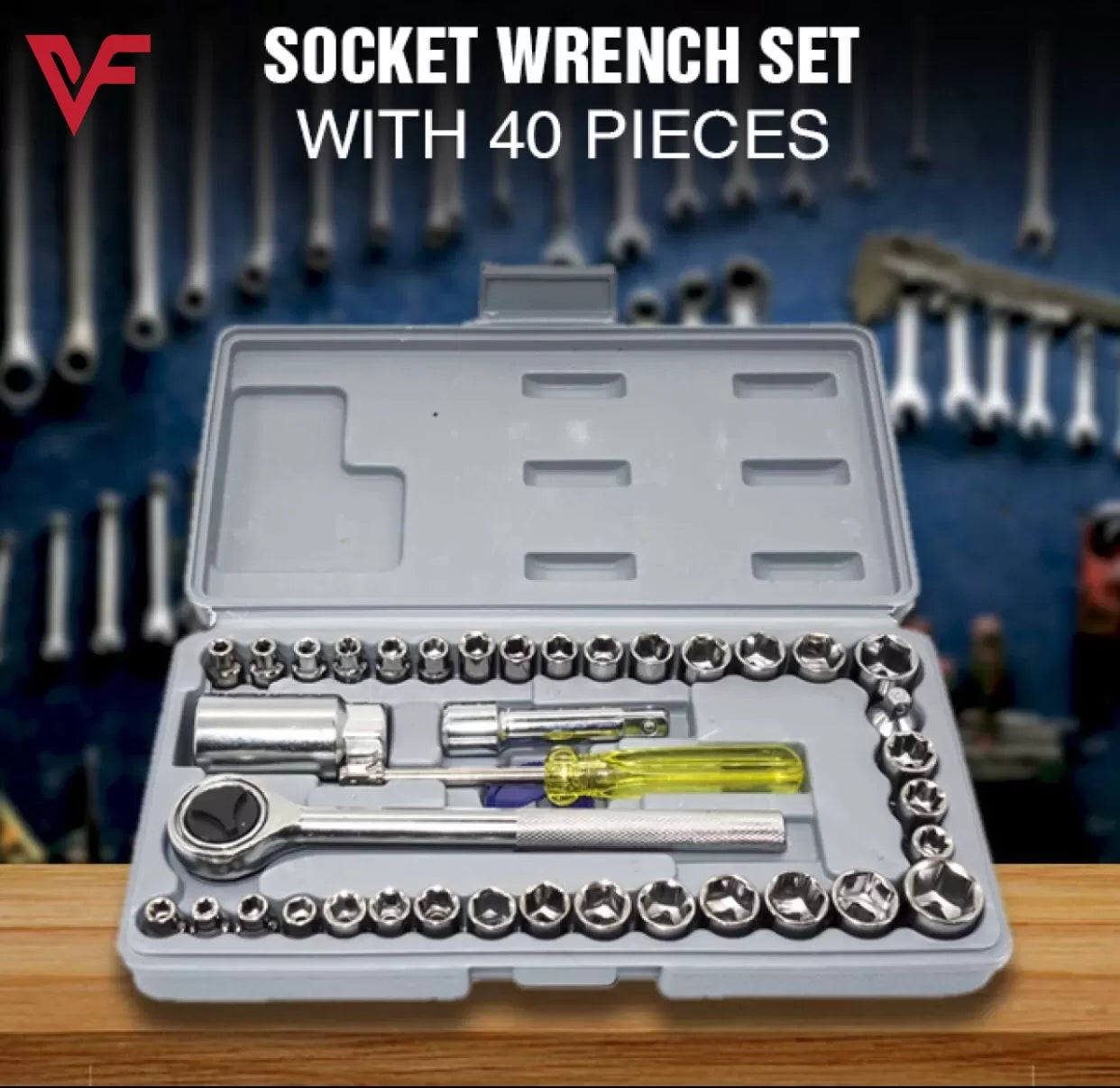 Auto Tire Repair Kit AIWA 40pcs Combination Socket Wrench Set total tool kit for bicycle