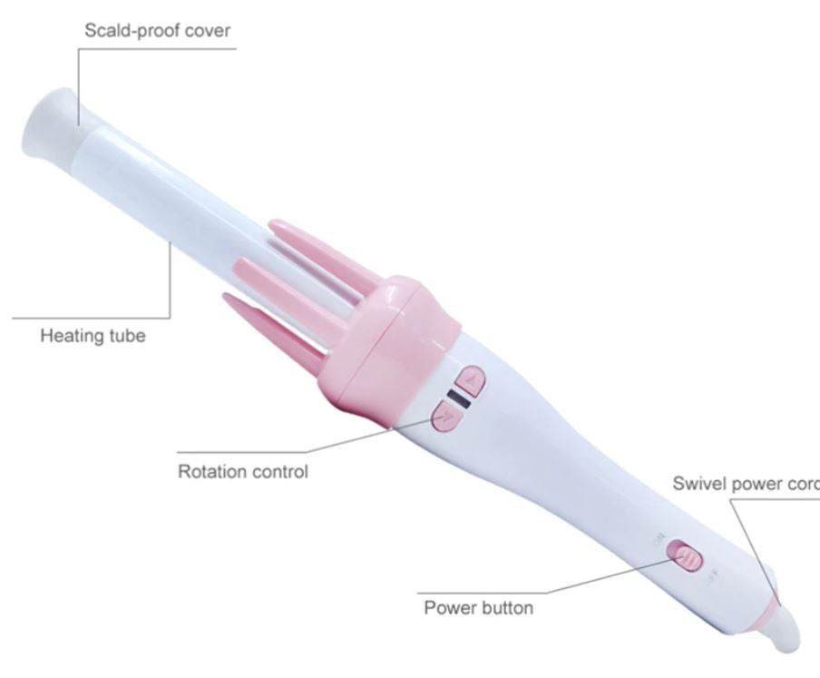 Automatic Curly Hair Stick Hair Curler Fast Styling in 5 Min Ceramic Heating Tube Nourish Hair with Plant Protein Coating Rotating Curler - Oshi.pk - Buy & Sell Online