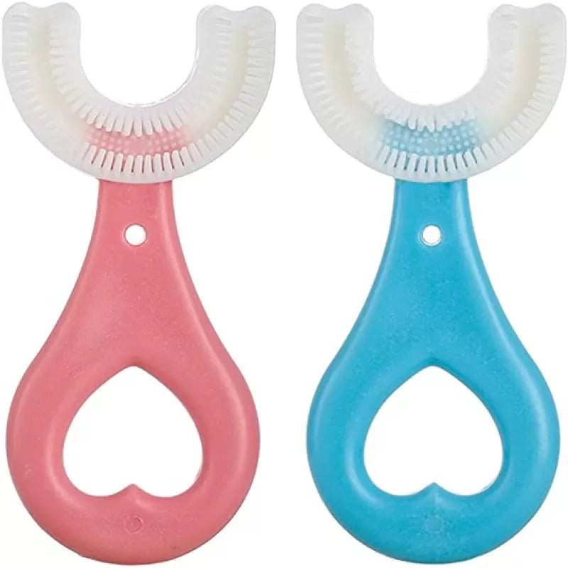 Baby Toothbrush Children's Teeth Cleaning Brush Kids U-Shaped Toothbrush For Children Mouth Oral Cleaning Brush 360 Degrees U Shaped - Oshi.pk - Buy & Sell Online